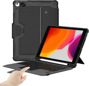Nillkin pancerne etui klawiatura + gładzik do iPad 7/8/9 10.2 iPad 7/8/9 10.2 (Czarne)