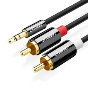 Ugreen Kabel przewód audio 3,5 mm mini jack - 2RCA 3m (czarny) 108796743